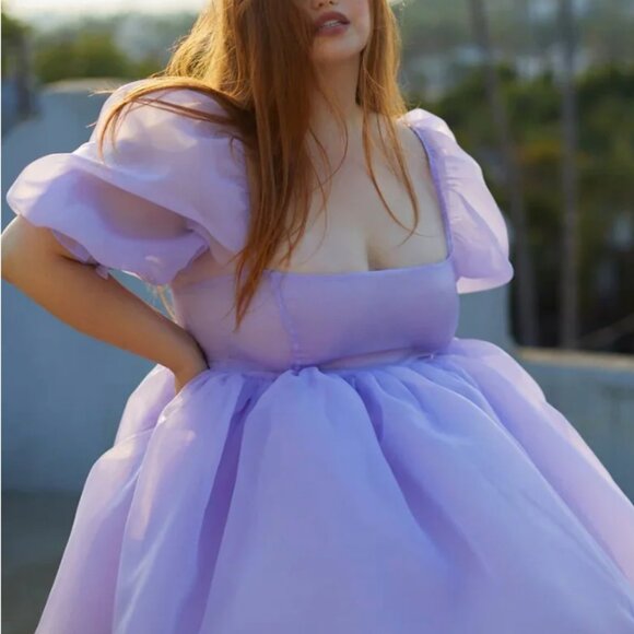 NWT Selkie Puff Lilac Mini Dress - Picture 2 of 5